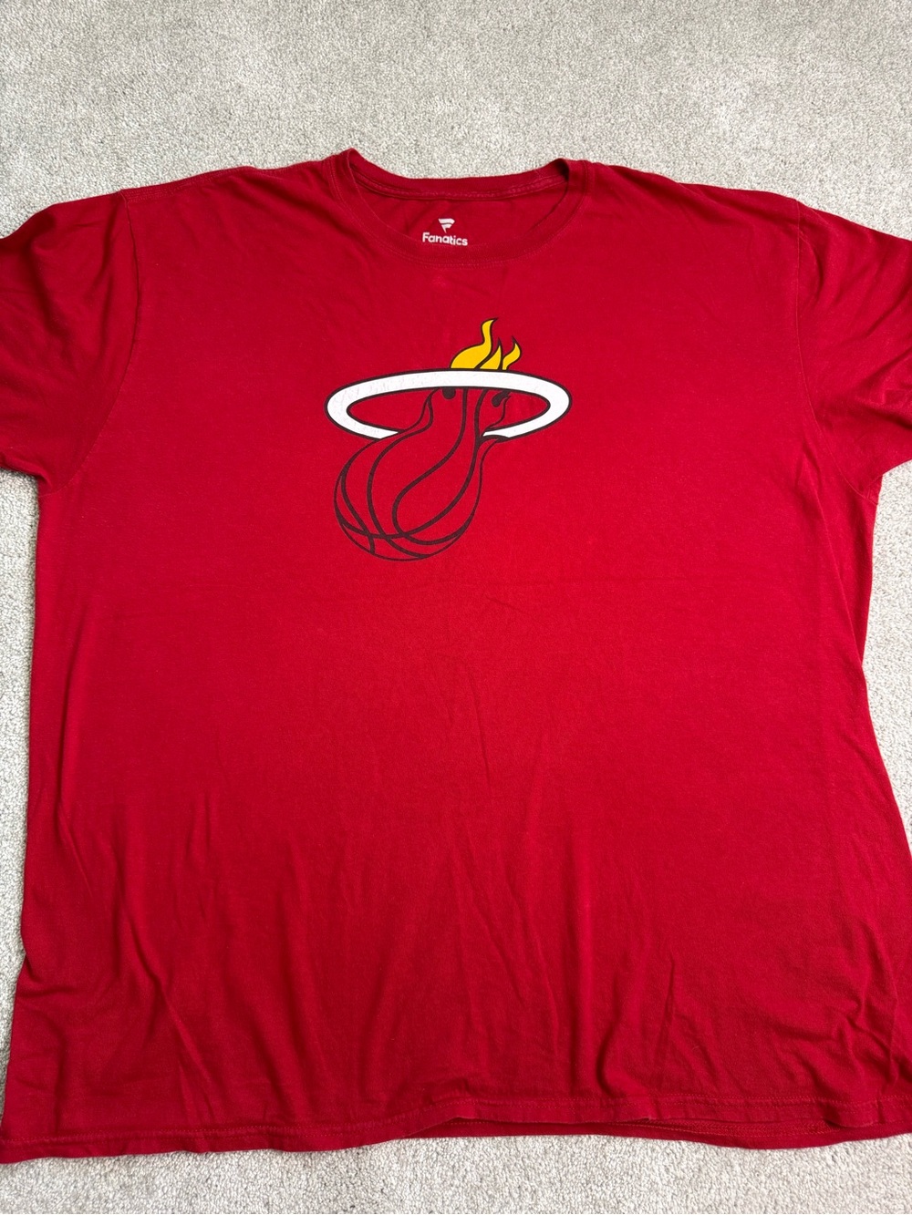 Fanatics Red Miami Heat Flaming Basketball Tee